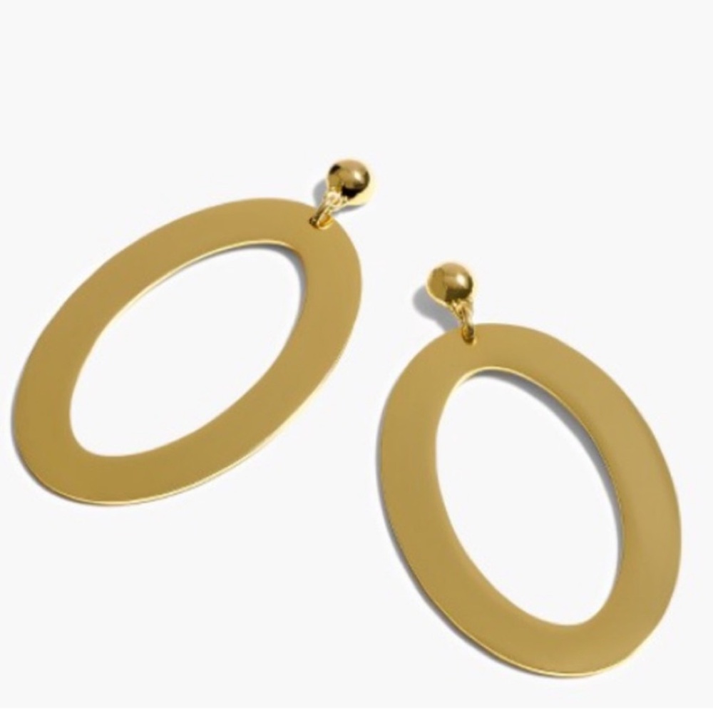 J.Crew Oval Gold Earrings